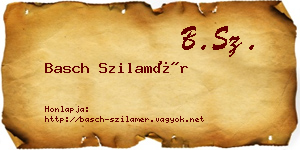 Basch Szilamér névjegykártya